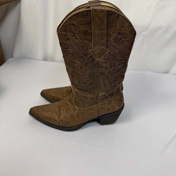 Roper Women’s Brown Boots With Inlay Detail Size 7 - Picture 6 of 10